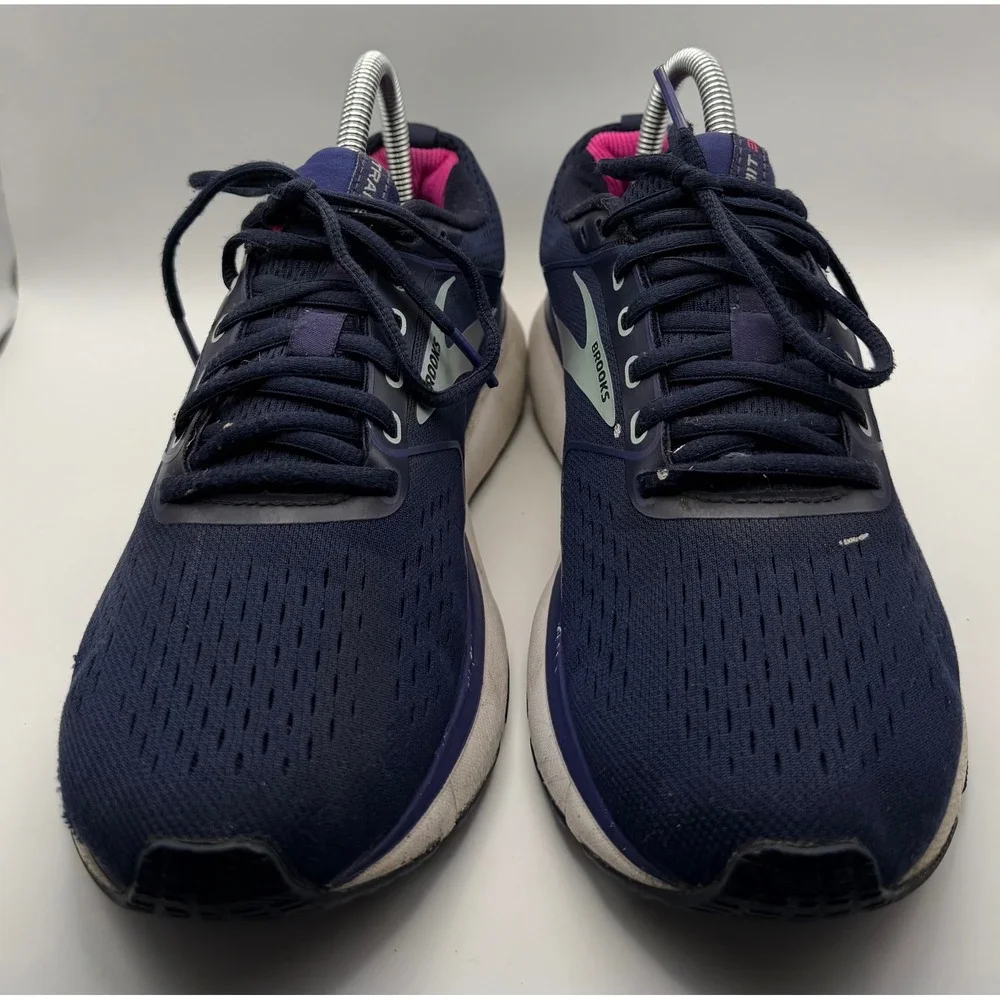 Brooks Transmit 3 Running Shoes Womens 8 Navy Pink Good 1203501B414